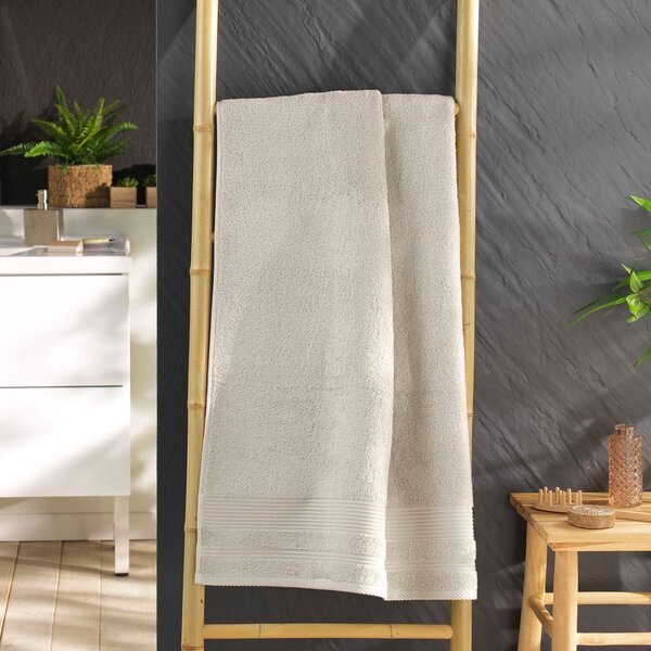 Бежова памучна хавлиена кърпа от тери 70x130 cm Tendresse – douceur d'intérieur