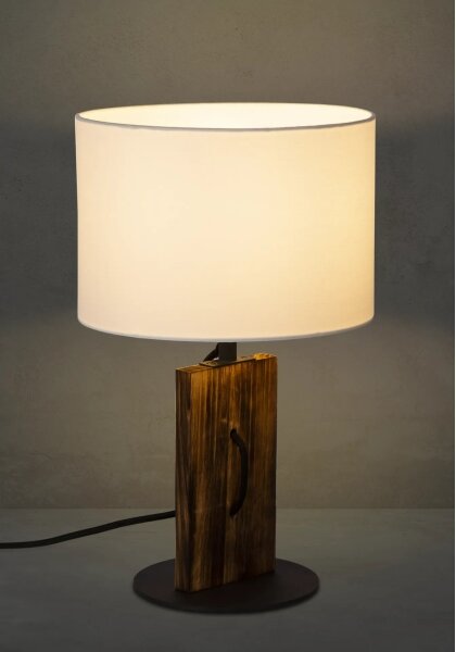 Настолна лампа PINUS 1xE27/40W/230V бял/дърво