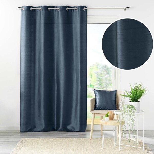 Тъмносиньо перде от микросатен 140x240 cm Shana – douceur d'intérieur