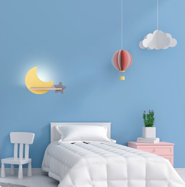 LED Детски аплик с рафт MOON LED/5W/230V