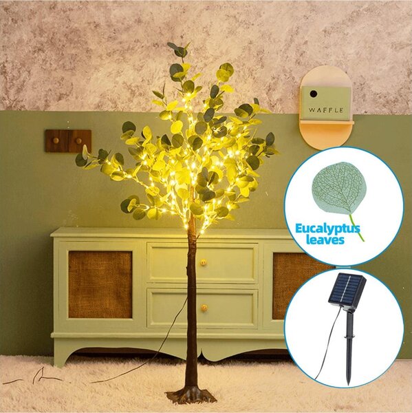 Aigostar - LED соларна декорация 285xLED/3,8м IP65 топла бяла евкалипт