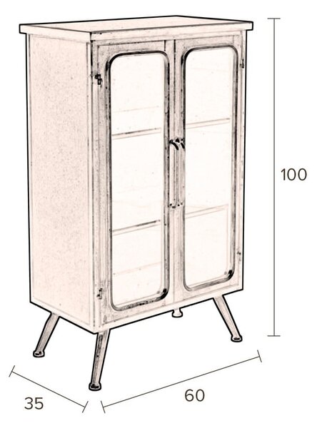 Черна метална витрина 60x100x35 cm Denza – Dutchbone