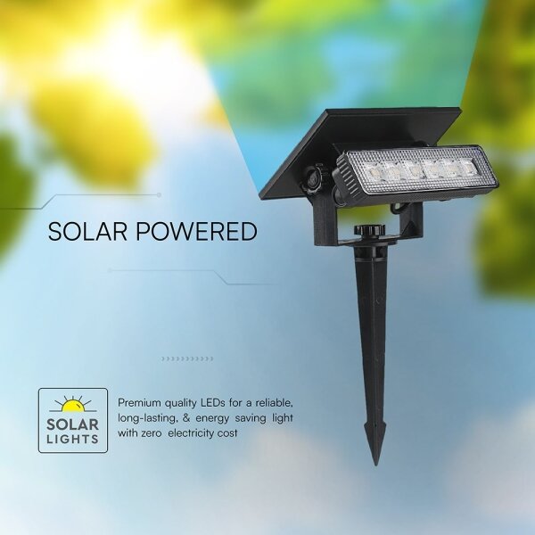 LED соларна лампа LED/0,9W/3,7V 3000K IP65 1200 mAh черна