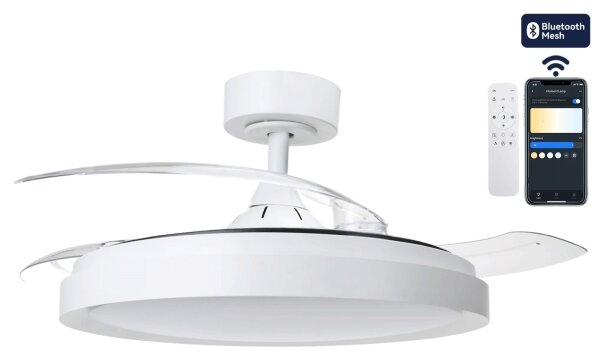 Aigostar-LED Димируем таванен вентилатор LED/50W/230V 2700-6500K 106cm+ДУ бял
