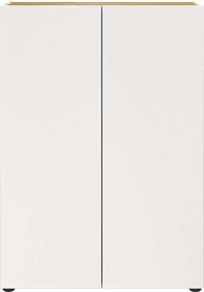 Бяло шкафче от декор от дъб 74x105x33 cm Alviano – Germania
