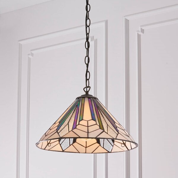 Endon 63937 - Полилей на верига Tiffany ASTORIA 1xE27/60W/230V Ø 40 см