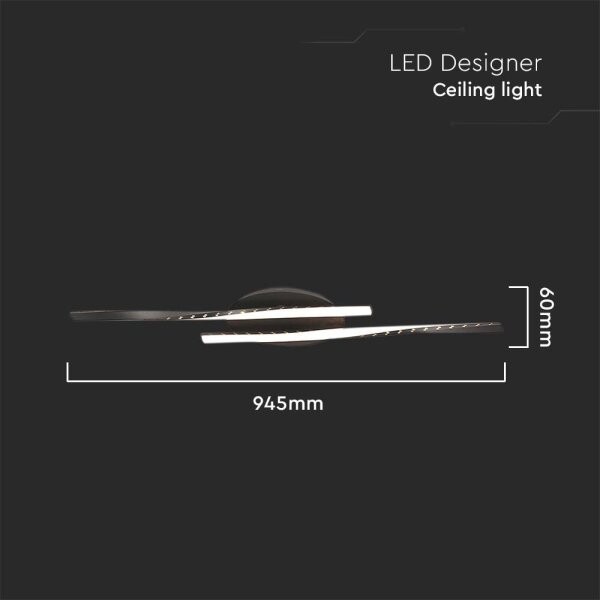 LED Плафониера LED/12W/230V 3000K 94,5 см черен