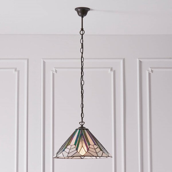 Endon 63937 - Полилей на верига Tiffany ASTORIA 1xE27/60W/230V Ø 40 см
