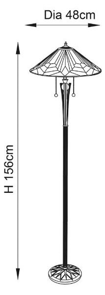 Endon 63934 - Подова лампа Tiffany ASTORIA 2xE27/60W/230V Ø 48 см
