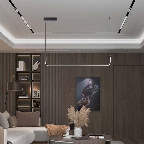 LED Пендел LED/12W/230V 4000K 90 см черен