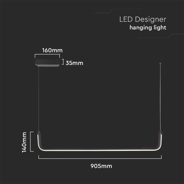 LED Пендел LED/12W/230V 4000K 90 см черен