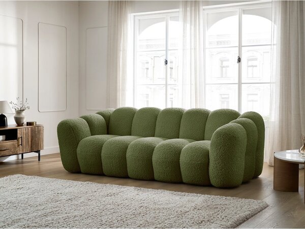Зелен диван от прежда с примки от букле 232 cm Hippolyte – Bobochic Paris