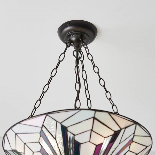 Endon 63936 - Полилей на верига Tiffany ASTORIA 3xE27/60W/230V диаметър 48 см