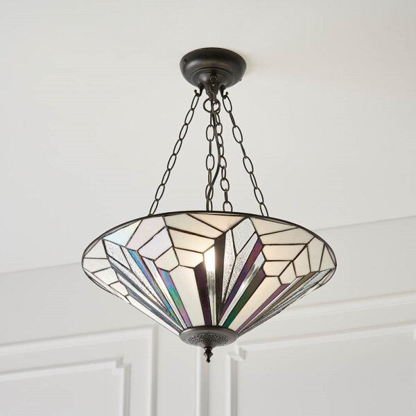 Endon 63936 - Полилей на верига Tiffany ASTORIA 3xE27/60W/230V диаметър 48 см