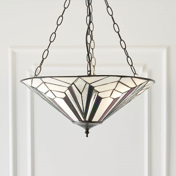 Endon 63936 - Полилей на верига Tiffany ASTORIA 3xE27/60W/230V диаметър 48 см