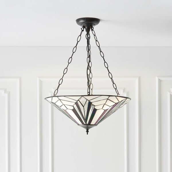 Endon 63936 - Полилей на верига Tiffany ASTORIA 3xE27/60W/230V диаметър 48 см