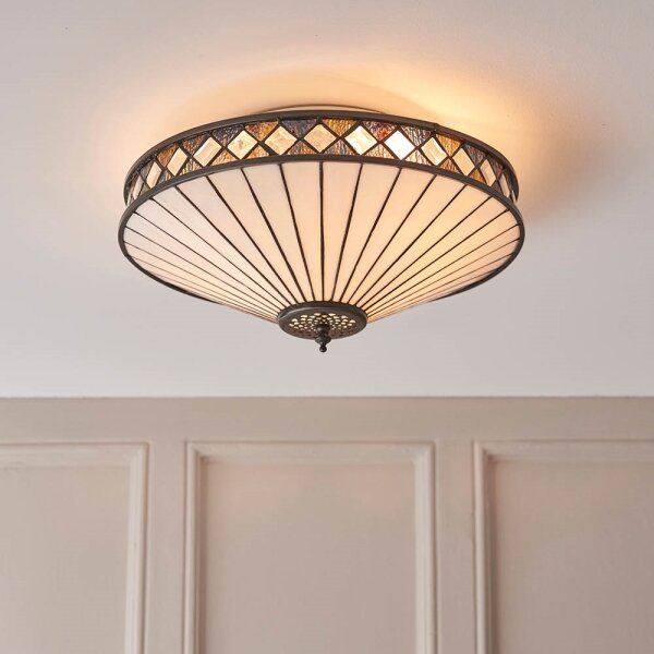 Endon 64145 - Таванно осветително тяло Tiffany FARGO 2xE27/60W/230V Ø 41,5 см