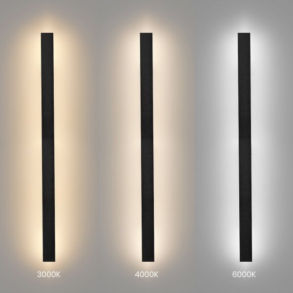 LED Външно стенно осветително тяло WOW LED/20W/230V 3000/4000/6000K 120cm IP54 черно