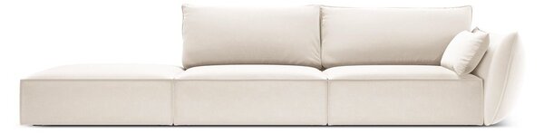 Бежов кадифен диван десен ъгъл 264 cm Vanda – Mazzini Sofas