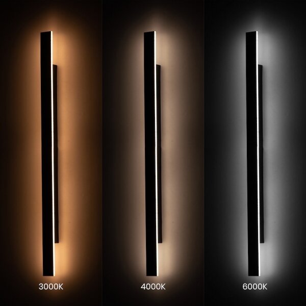 LED Външно стенно осветително тяло WOW LED/20W/230V 3000/4000/6000K 120cm IP54 черно