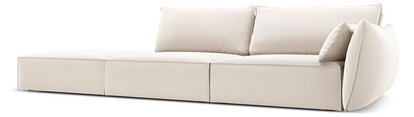 Бежов кадифен диван десен ъгъл 264 cm Vanda – Mazzini Sofas