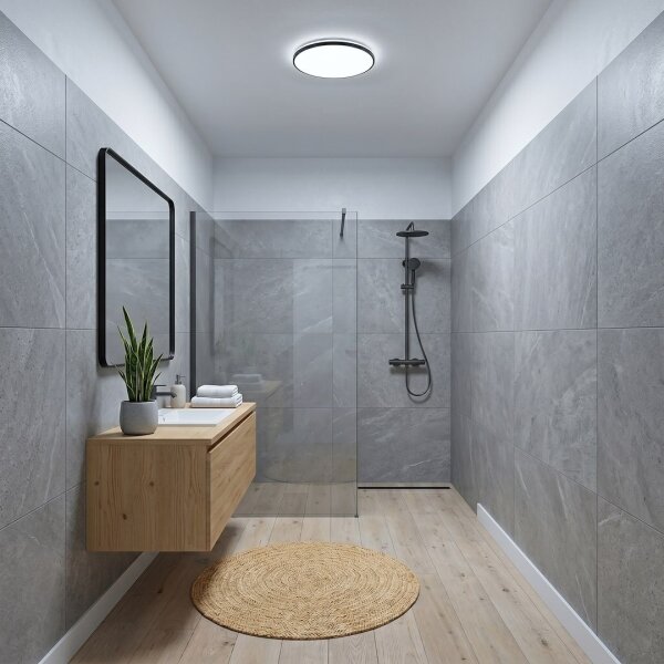 LED таванно осветително тяло HUGO LED/12/18/24W/230V 3000/4000/6500K Ø 30 см IP54 черно