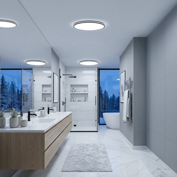 LED таванно осветително тяло HUGO LED/16/24/32W/230V 3000/4000/6500K Ø 37 cm IP54 черно
