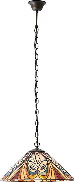 Endon 64162 - Полилей с верига Tiffany HECTOR 1xE27/60W/230V Ø 40 см