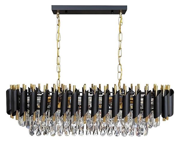 Полилей на верига CRISTAL 10xE14/10W/230V черен/златен