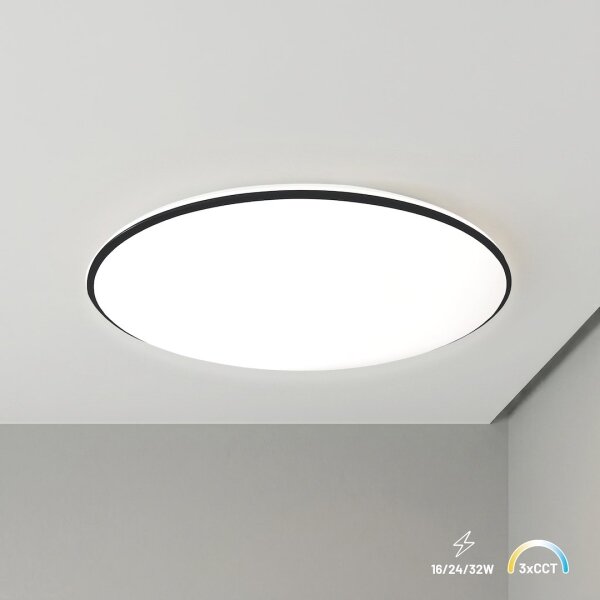 LED таванно осветително тяло HUGO LED/16/24/32W/230V 3000/4000/6500K Ø 37 cm IP54 черно