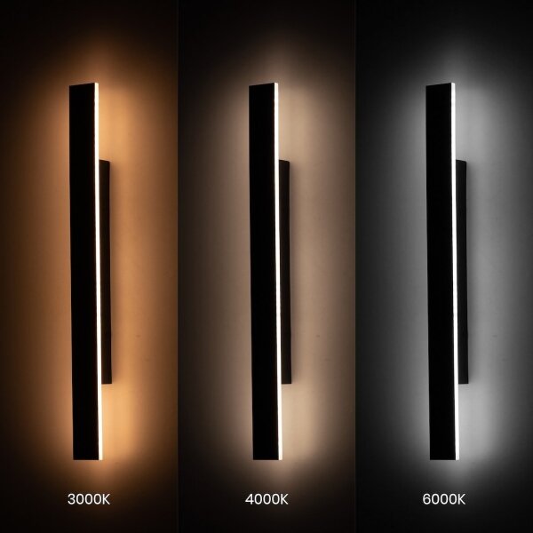 LED външно стенно осветително тяло WOW LED/11W/230V 3000/4000/6000K 60 cm IP54 черно
