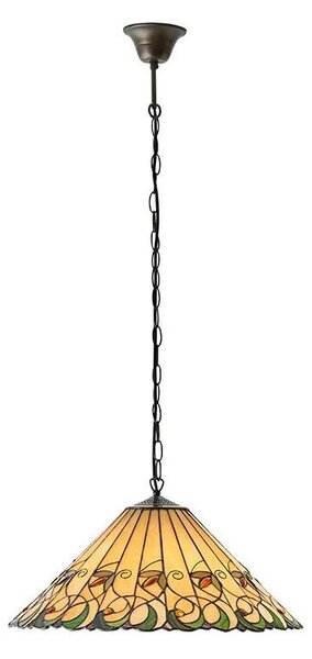 Endon 64194 - Полилей с верига Tiffany JAMELIA 3xE27/60W/230V, Ø 50 см