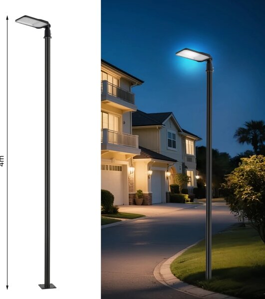 Brilagi-LED Външна лампа със стълб и кабел 4 м URBANLIGHT LED/100W/230V черна IP65