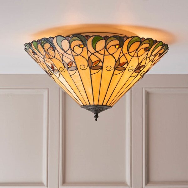 Endon 70706 - Таванно осветително тяло Tiffany JAMELIA 2xE27/60W/230V Ø 50 см