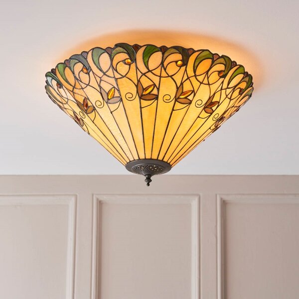 Endon 70706 - Таванно осветително тяло Tiffany JAMELIA 2xE27/60W/230V Ø 50 см