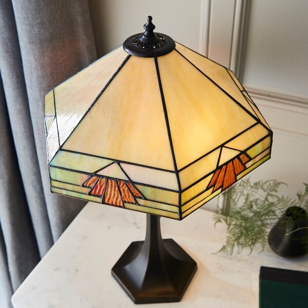 Endon 64286 - Настолна лампа Tiffany NEVADA 2xE27/60W/230V Ø 40 см