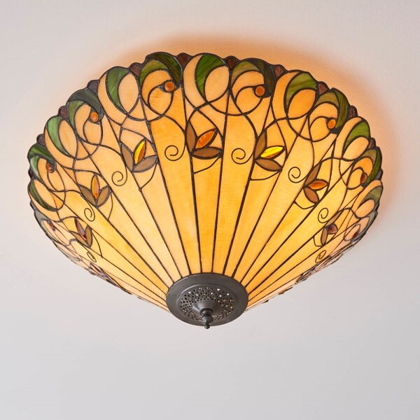 Endon 70706 - Таванно осветително тяло Tiffany JAMELIA 2xE27/60W/230V Ø 50 см