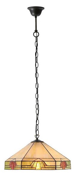 Endon 64285 - Полилей с верига Tiffany NEVADA 1xE27/60W/230V с диаметър 35 см