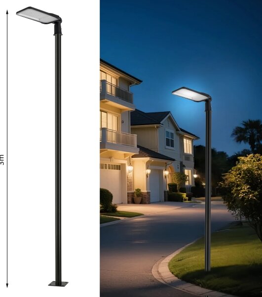 Brilagi-LED Външна лампа със стълб и kl. 3 m URBANLIGHT LED/200W/230V черна IP65