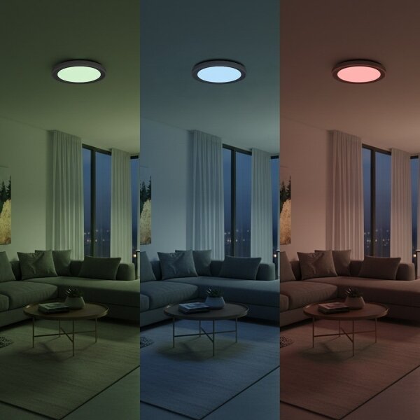 LED RGBW плафон MELO, с възможност за димиране, LED/36W/230V 3000-6000K Ø 39 cm, бял + ДУ