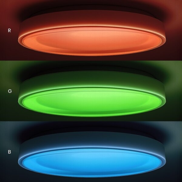 LED RGBW плафон MELO, с възможност за димиране, LED/36W/230V 3000-6000K Ø 39 cm, бял + ДУ