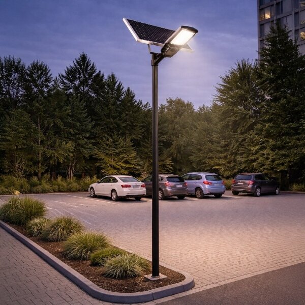 LED димируема улична лампа KOBRA със сензор и соларен панел 400W/24000 mAh IP65 антрацит + дистанционно управление
