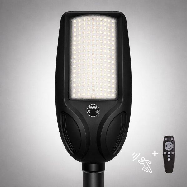 LED димируема соларна улична лампа със сензор VENICE 200W/12000 mAh IP65 черна + дистанционно управление