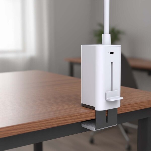 Nedis LTLR10WT - LED настолна лампа със щипка, сензорен димер и презареждаема батерия, LED/5W/1200 mAh, бяла