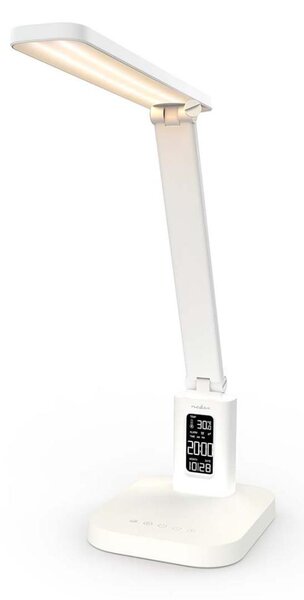 Nedis LTLRC10WT - LED димируема презареждаема лампа с дисплей 7,5W/1200 mAh 3000/4000/5700K бяла
