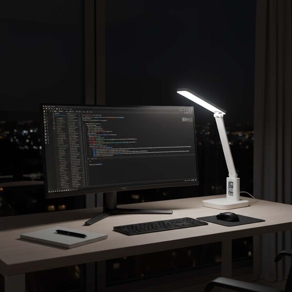 Nedis LTLRC10WT - LED димируема презареждаема лампа с дисплей 7,5W/1200 mAh 3000/4000/5700K бяла