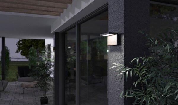 LED Екстериорен аплик NATURA LED/12W/230V 4000K IP65 кафяв/антрацит