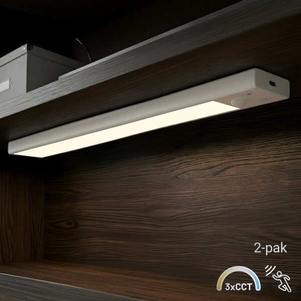Комплект 2x акумулаторно LED осветление за мебели с вграден сензор VIRO LED/1,2W/800 mAh 30cm CCT бяло