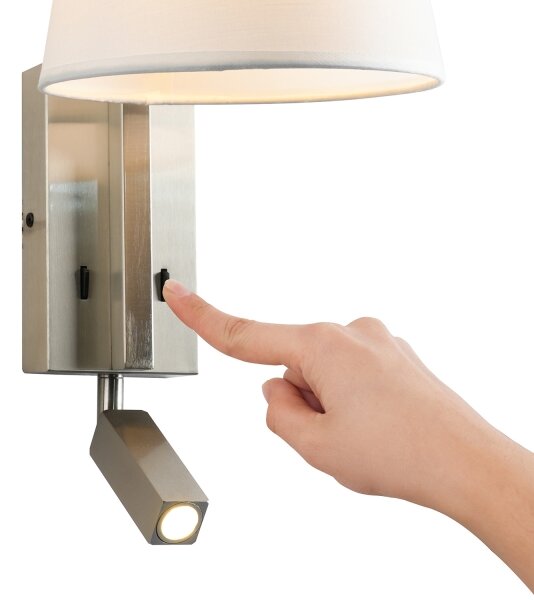 Brilagi - LED Аплик RAYA 1xE14/40W/230V + LED/3W бял/матов хром