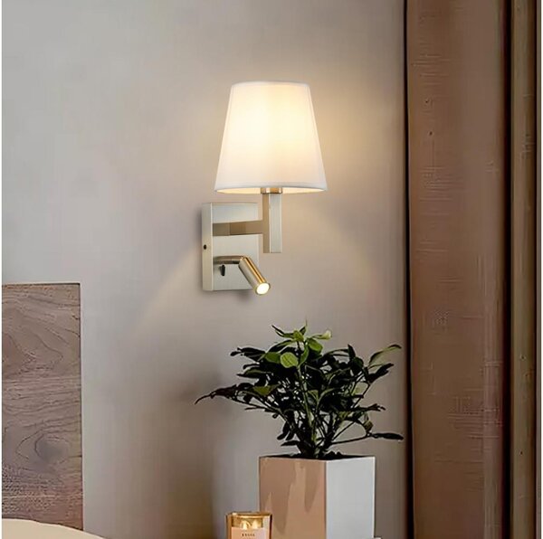 Brilagi - LED Аплик DEYA 1xE14/40W/230V + LED/3W бял/матов хром